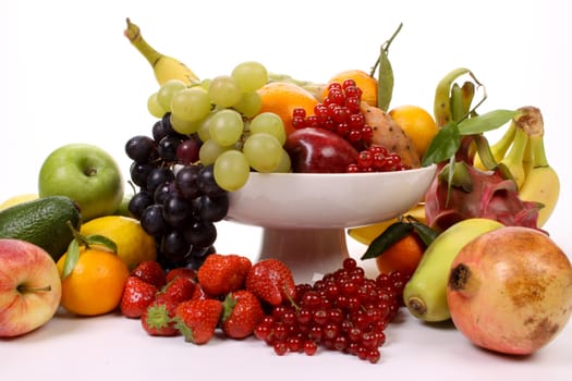 Composition of several fruits on a fruit-dish