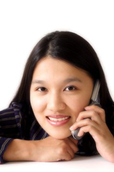 A businesswoman making a phone call