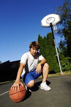 A young basketball player