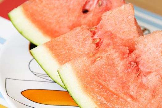 Slices of watermelon on a plate