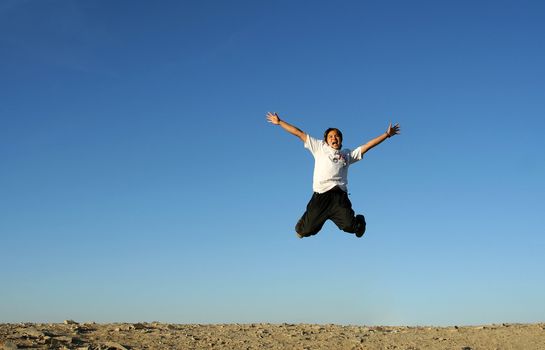 A man jumping in the air