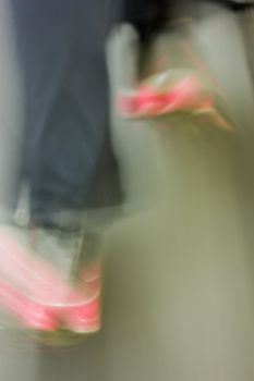 motion close photo of running shoes