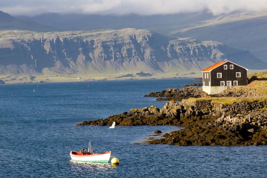 Djupivogur small fishing town in Iceland. Summer day.