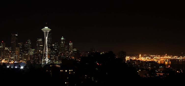 Seattle downtown and port view from Queen Anne