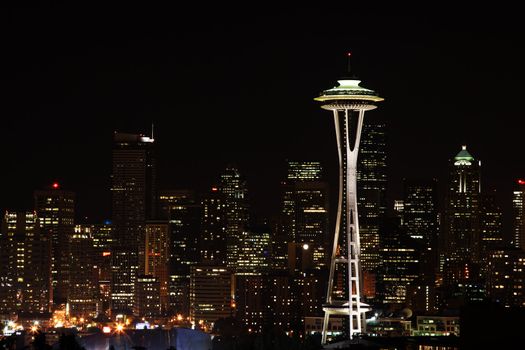 Downtown Seattle and Space Needle view from Queen Anne