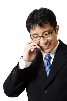 Businessman talking on a cell phone