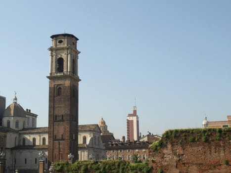 Ancient roman ruins in Turin city centre