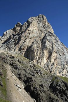 Summer view of  italian dolomites in val di fassa