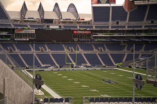 The playing area in the Seattle Seahawks stadium