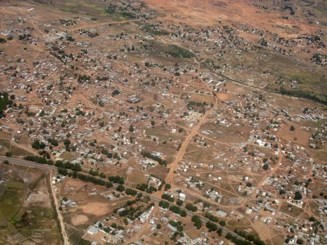 aerial view of a Cameroon village