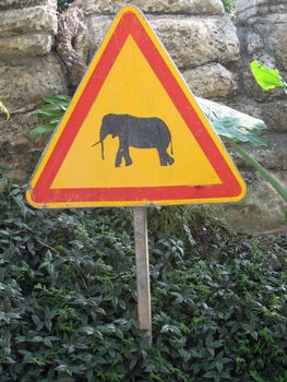 traffic sign elephant crossing