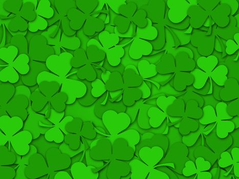 Happy St Patrick's Day Green Shamrock Leaves Background Color