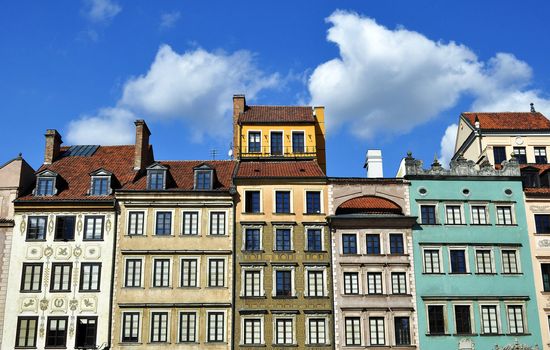 Houses in the Old Town of Warsaw, Poland.