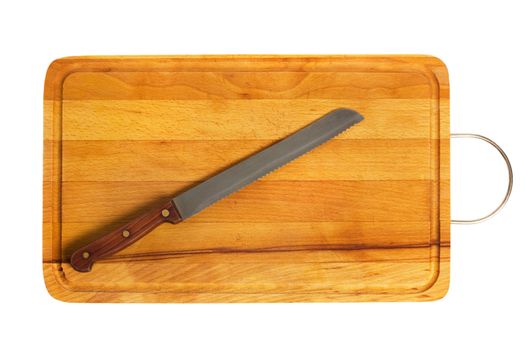 Kitchen knife on cutting board