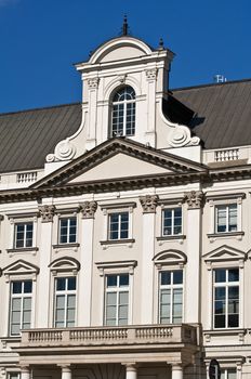 Traditional european building facade: Warsaw City Hall.