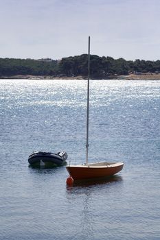 Two small boats in the bay