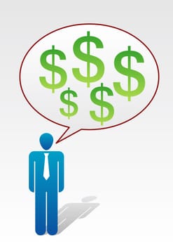 Business Illustration Dollars speech