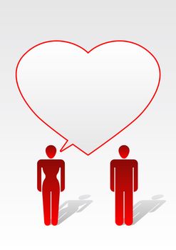 Woman and man in love - Love Icon Series - Message