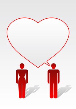 Woman and man in love - Love Icon Series - Message