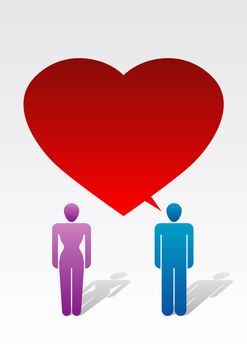 Woman and man in love - Love Icon Series - Message