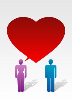 Woman and man in love - Love Icon Series - Message