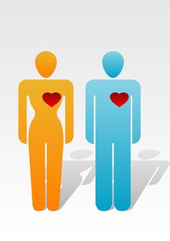 Woman and man in love - Love Icon Series - Message