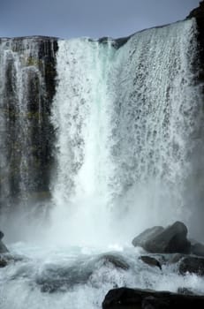 Waterfall at Thingvellir National Park, Iceland