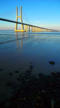 View of Vasco da gama bridge at Lisbon, Portugal