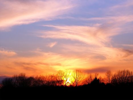 A spectacular sunset at Forest Glen Nature Preserve in central Illinois.