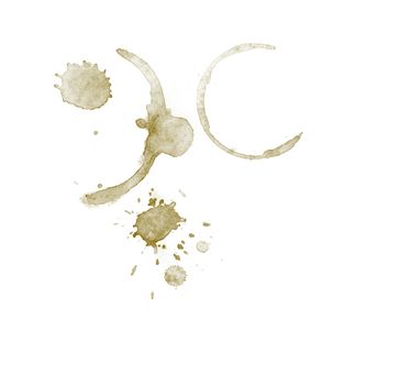 coffee stain isolated on a white paper background