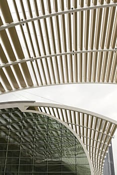 Architectural Ceiling Structure of Shopping Center Building Perspective