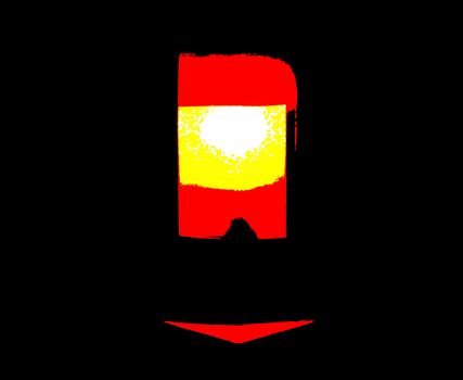 Abstract x-ray red lamp maximum saturated isolated on black