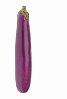 Isolated image of a fresh brinjal against a completely white backgriound.