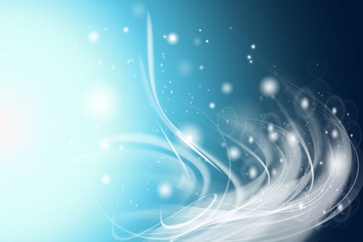 Abstract blue background. Beautiful bubble lights