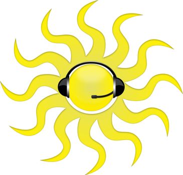 sun headphone sign