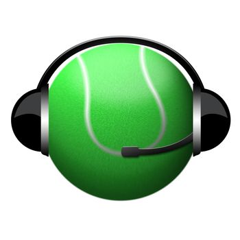 tennis ball headphone sign sport comment conception