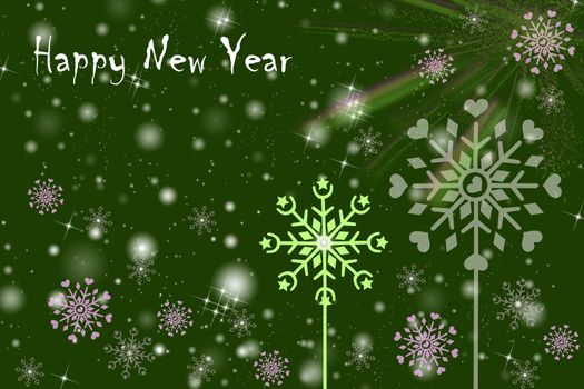 Happy New Year Greeting card. Beautiful Shiny background