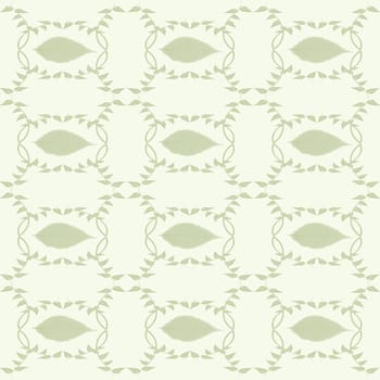 Seamless wallpaper of green leaves pattern 
