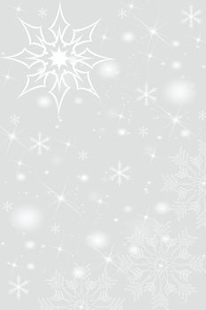 Abstract snowflakes background on gray