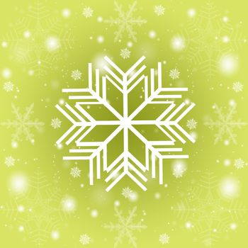 Abstract snowflakes background on green

