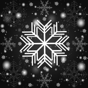 Abstract snowflakes background on black
