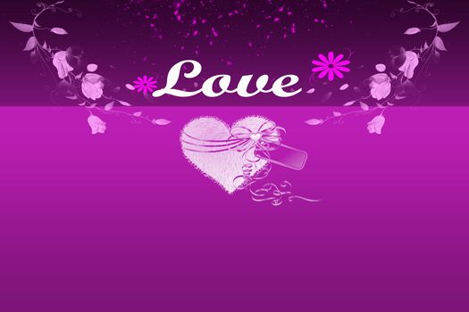 Abstract floral background of romantic Invitation Card


