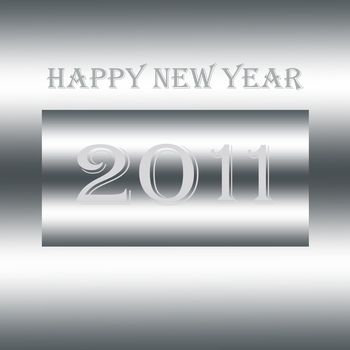Abstract metal background of Happy New Year greeting card