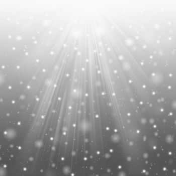  Snow and star on gray background