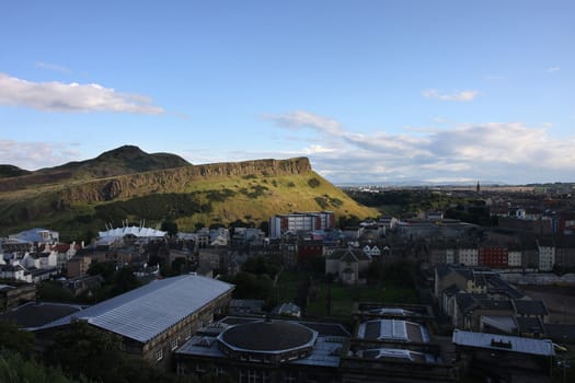 View on some part of Edinburgh at the end of the day