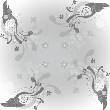 Abstract light background of gray. 
Beautiful floral pattern.
