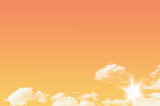 Abstract background of red sky and white cloud
