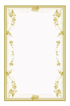 Abstract gold frame over white background 
