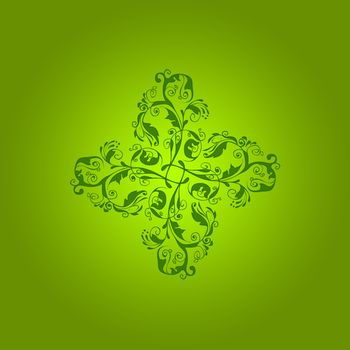 Abstract background of floral pattern on green