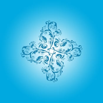 Abstract background of floral pattern on blue